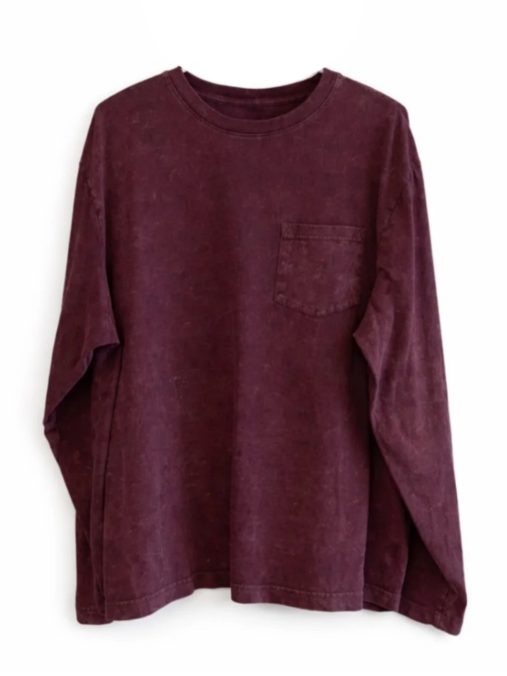 4/$20➡️ Original Use Deep Burgundy Stone Wash Long Sleeve Cotton Tee – XL GUC